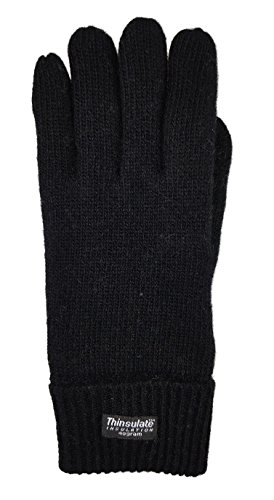 BRUCERIVER Men's Pure Wool Knitted Gloves with Thinsulate Lining
