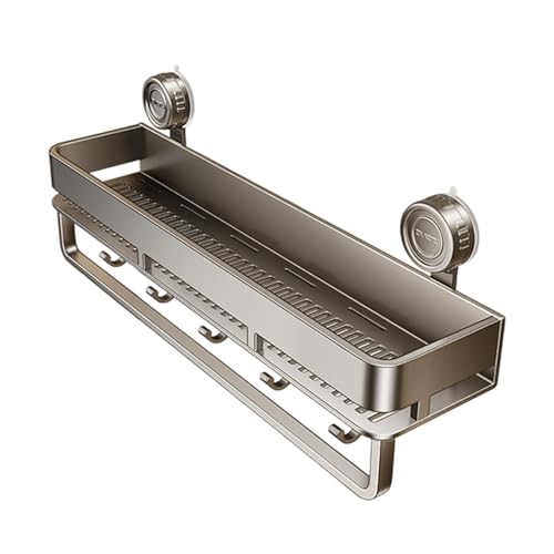 szaluyk Estantería de ducha, organizador de ducha de baño, botella multifuncional para utensilios de cocina, estante de pared, con ventosa, organizador con 5 ganchos, soporte para champú para baño y
