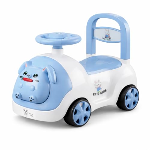 Image of Lifelong Bunny Manual Push Ride-On Toy Car with Back Support for Boys & Girls 1-4 Yrs, Distraction-Free, Non-Musical, Easy Installation, 50kg Capacity, Steering Wheel, Storage (LLCBBR03)