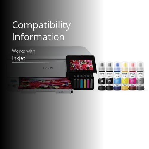 Epson EcoTank Photo ET-8500 Wireless Color All-in-One Supertank Printer with Scanner, Copier, Ethernet and 4.3-inch Color Touchscreen, White, Large