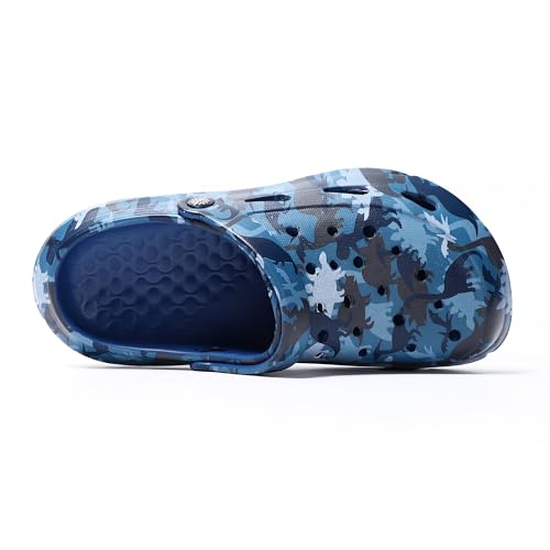 Image of Kids Boys Girls Classic Camo Garden Clogs & Mules | Lightweight Summer Shoes - Quick-Dry Non-Slip Beach Clogs