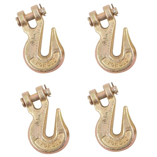 Image of 4 Pack G70 Clevis Grab Hooks, 1 /4 inch Heavy Duty Chain Hooks with Spring Latch, 3,100 lbs Working Load Limit for Truck, Trailer, Crane, Rigging & Fishing Boats
