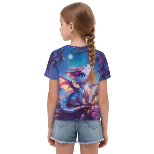 WELLFLYHOM Girls Tee 5-12 Tie Front Tee Short Sleeve T Shirt Graphic Crewneck Tee Shirt Tops Back to School Clothes2