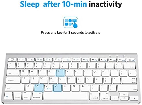 OMOTON Bluetooth Keyboard with Built-in Stand for New iPad 9 2021/iPad 8 2020-10.2, iPad Air 4-10.9, iPad Pro 11, iPad Air 3, iPad Pro 10.5, iPad Mini 6, iPhone, Silver