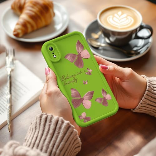 Coque fleurie iPhone XR silicone vert idéale pour le quotidien - 5