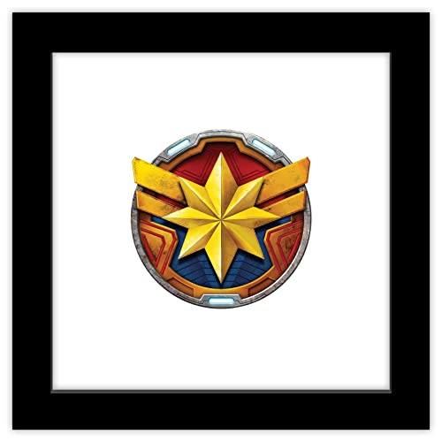 Poster Marvel Avengers Captain Marvel encadré noir 30,5 cm décoration murale