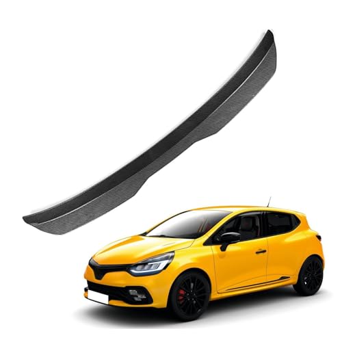 KizmiQ Auto Spoiler Posteriori per Ren-Ault Clio MK5 Clio 5 2019 2020 2021 2022 2023 Nastro Installare Adesivo,ABS Alettone Tetto Posteriore Tuning Ala Styling Accessori,B/Carbon Fiber