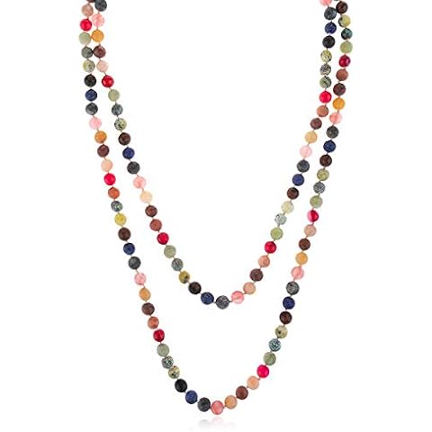 RIAH FASHION Bead Strand Versatile Necklace Cover