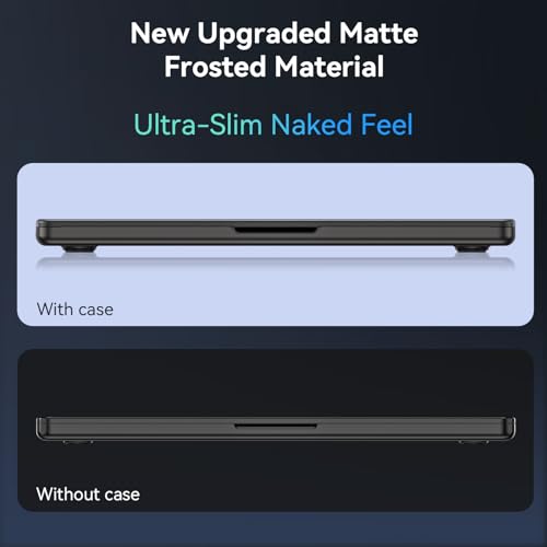Image of EooCoo Case for MacBook Pro 16 inch M5-M1, 100% Color-Matched, Space Black | Device-Like Feel, Matte Finish, Scratch-Resistant Surface, Slim Lightweight Protection, Work & Travel Ready