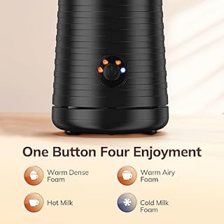 Montalatte Elettrico Automatico, Morpilot Cappuccinatore, Schiumatore Latte 4 in 1, Libera Scelta dello Spessore della Schiuma, Silenzioso e Rivestimento Antiaderante- Nero