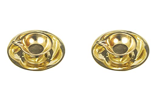 Spillbox Traditional Brass Diya for Puja | Pooja Aarti | Arti Deepak Deepam Oil Lamp for Home Temple Decor Gifts Puja Articles Decor Gifts (2) - Lotus Diya