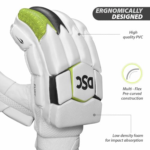 Image of DSC Leather Fury Cricket Batting Gloves for Mens, Size - Mens, Right Hand, White