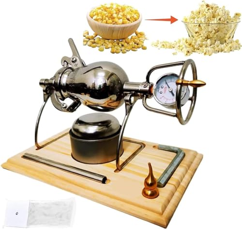 Macchina Per Popcorn Tradizionale A Manovella - Cannone Popcorn In Acciaio Inox Da 300ml - Foto 5