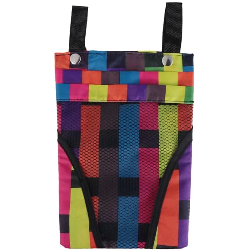 BRIGHTFUFU 2個 電動アシスト対応カラフル自転車前かご掛けバッグ 多機能ポケット付き 撥水素材 洗濯可能 耐変形 電動バイク スクーター収納用