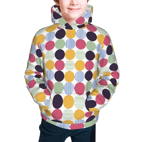 Polka Dot Kids Pullover Hoodies Boys Sweatshirts Girls Athletic Clothes with Pocket2