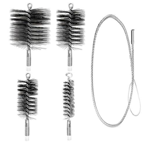 5pcs Cepillo para Tubos de Estufa Cepillos para Caldera 30/50/80/150 mm para Limpiar Tuberías y Eliminar Óxido