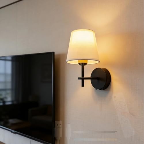 Aplique de pared LED recargable táctil para dormitorio con pantalla redonda