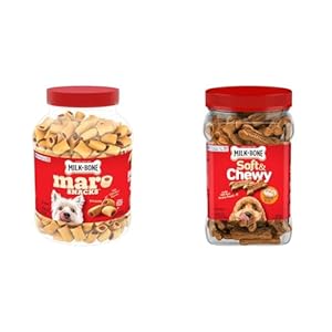 Milk-Bone Dog Treats Bundle: MaroSnacks Beef 40 Ounce + Soft & Chewy Chicken 25 Ounce