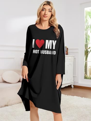Image of CRIPOM Plus Size Moo Moos for Women Oversized Sleep Shirts for Women Oversized Nightgown with Pocket Fit S-5XL
