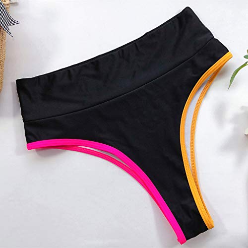 AxiBa Biquíni moderno sexy duas peças transpassado com apliques, Preto, M