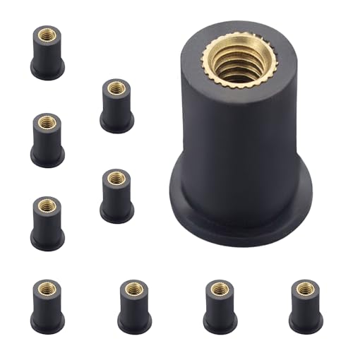 10Pcs M4 Well Nuts Fairing Fasteners Windshield Motorcycle Accessories Screws Universal for Motorcycle Canoe, Boat, Kayak (M4)