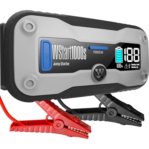Westinghouse 1500A Portable Jump Starter - 12V Battery Jump Box for Up to 6.0L Gas & 3.0L Diesel Engines, USB Battery Power Bank, Bright LED Flashlight, IP65 Rated Waterproof Housing