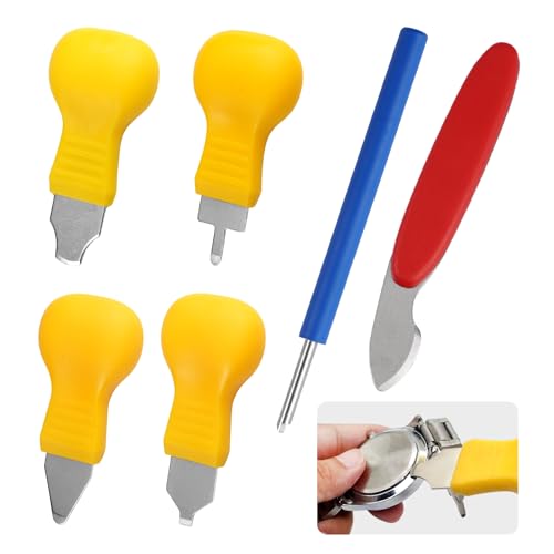 6 Pièces Herramientas de Reemplazo de Batería para Reloj,Ouvrir Boîtier Montre,Outil D'ouverture de Boîtier Montre en Acier Inoxydable,Kit Changement Pile...