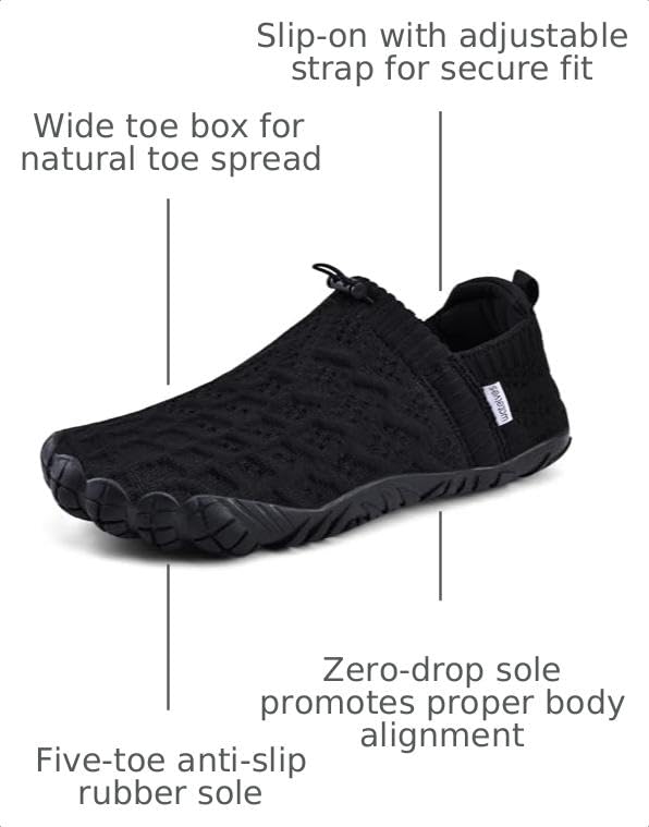 Image of WateLves Barefoot Water Shoes Women Men Beach Breathable Walking Shoes Anti Slip Wide Toe Minimalist Zero Drop Sneakers for Travel Hiking Yoga
