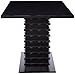 King's Brand Black Finish Wood Wave Design Dining Room Kitchen Table