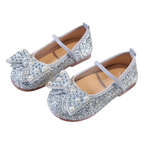 Toddler Girls Dress Shoes Flower Girl Soft Sole Comfortable Slip on Mary Jane Ballet Flat Shoes with Rhinestone2