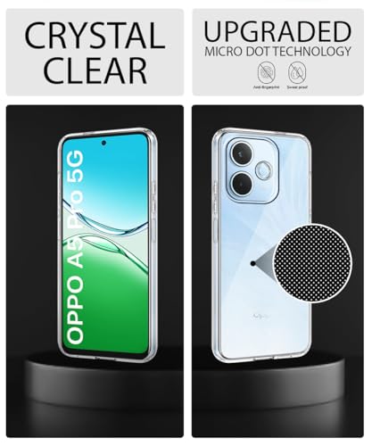 Image of WOW IMAGINE Transparent Back Cover Case for Oppo A5 Pro 5G | Raised Bumps for Full Device & Camera Protection Shockproof TPU Silicone Back Case Mobile Cover - Transparent