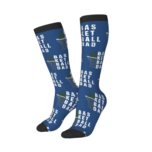 Basketball Dad Calf-Length Color-Blocked Knee-High Socks With 3D Printed Design, Unisex2
