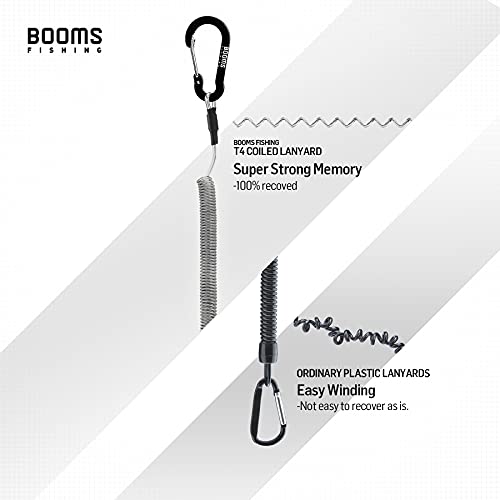 Booms Fishing T04 Fishing Lanyards Fishing Tool/Pole Safety Coil Lanyard Retractable Wire Inside Tup Cover