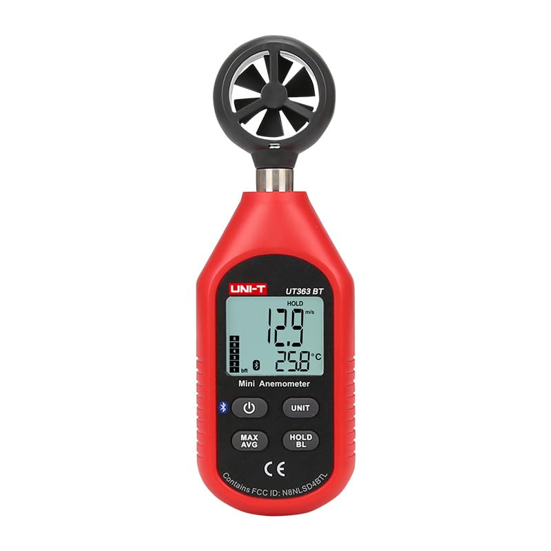 UNI-T UT363 UT363BT Mini Handheld Anemometer With Bluetooth Digital Wind Anemometers Speed Measurement Temperature Tester(UT363BT)