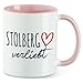 Produktbild Huuraa Kaffeetasse Stolberg (Rheinland) verliebt Teebecher Rosa 330ml mit Namen deiner Lieblingsstadt in Nordrhein-Westfalen
