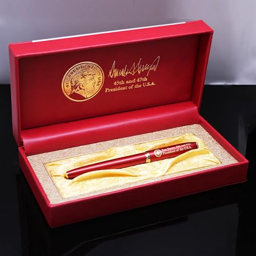 Proud Patriots | Executive Order Pen Two-Term President Collectible Pen with Display Box Red & Gold Finish 45th & 47th President Replica