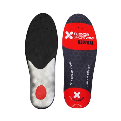 Flexor - Plantillas Trail Running para Pie Neutro | Soporte Arco Plantar | Amortiguador de Impacto | Protege Rodilla y Espalda | Mejora Postura | Talla 42