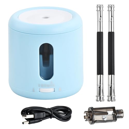 Sacapuntas Eléctrico con 2 Extensores de Lápiz de Doble Cabeza, 2 Pilas AA o USB Alimentado, Parada Automática para Lápices 6 8mm, Escuela Oficina Hogar