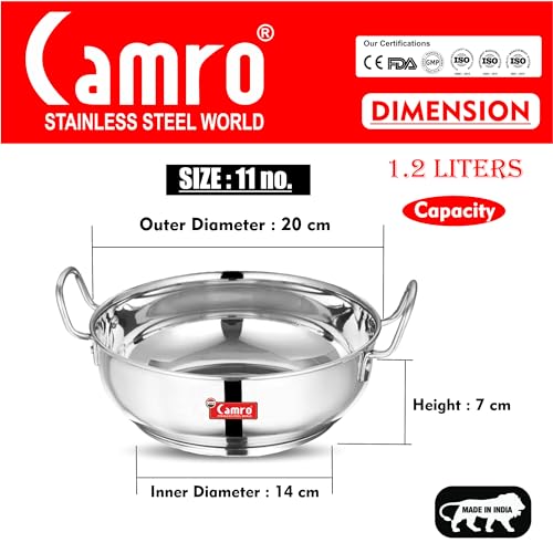 Camro-Kadhai-Induction-Bottom-Stainless-Steel-with-Lid