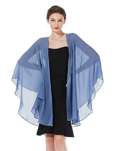 Collocazione Perfetta --- Bella sciarpa/stola da usare in modo elegante oppure come semplice coprispalle nelle serate fresche. l'sciarpe di chiffon può essere perfettamente abbinato a vestito senza maniche, abito sottoveste e abito da sera per aiutarti a coprire braccia e schiena. L'effetto incombente dà alle donne più fascino.
