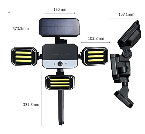 Bell+Howell Bionic Flood Light Original, Solar Lights Outdoor Waterproof- 50% Brighter 108 Cob-Led's W/Motion Sensor 180° Swivel, Adjustable Panels For Garden, Lawn And Patio As Seen On Tv #TOP5