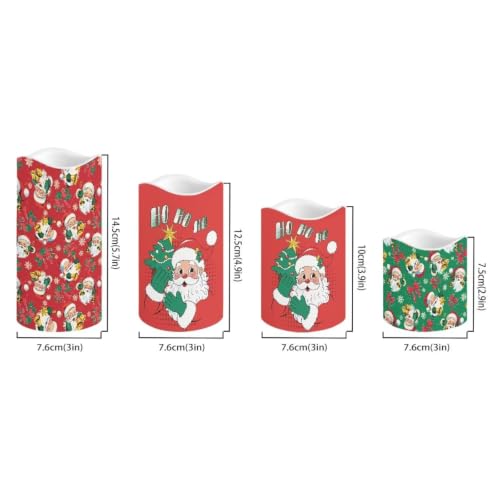 Image of Autumn Black Cat Battery Operated Candles Set of 4 | Battery Operated LED Pillar Candles, Flickering Flame, Multi‑Color Changing, Home Decor for Living Room