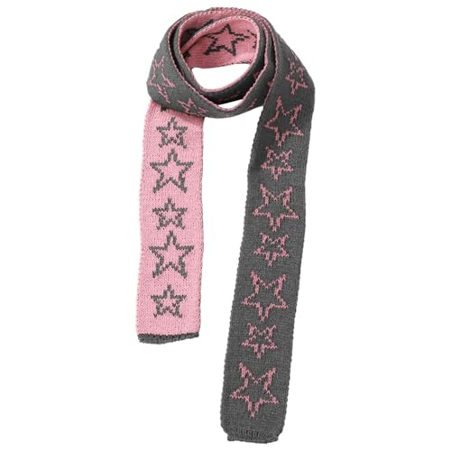 CHICTRY Damen Winterschal mit Stern-Muster Gestrickter Schal Lange Schmale Schal Schlanke Halstuch für Party Fasching Typ C One Size