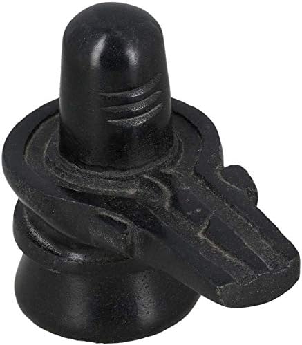 Artist Haat Handmade Hindu God Idols – Original Parad Shivling Stone/Small Black Stone Shiva Lingam/Idols for Home Decor & Pooja (Black, 4"X2.5"X4" Inch.)