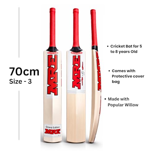 Image of Popular Willow Wooden Cricket Bat with Cover for Kids Boys & Girls (Size 3 for 5 to 8 Year Old)