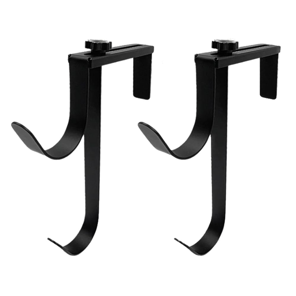 SagaSave 2 Pack Pool Hooks Pool Pole Hanger Metal Fence Hooks for Hanging for Pool Equipment Plants Planters Indoor & Outdoor Hanging Black