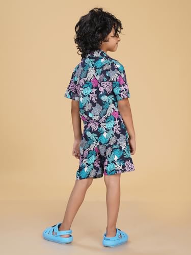 Image of Ninos Dreams Boys Cotton Rayon Coord Set with shorts /Holiday Shirt & Shorts