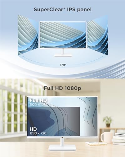 Image of ViewSonic VA2432-H-W-2 24 Inch Full HD IPS Monitor | 100Hz Refresh Rate | 1ms MPRT | HDMI & VGA | 3-Side Frameless Design | Eye ProTech Flicker-Free & Low Blue Light | VESA Mount