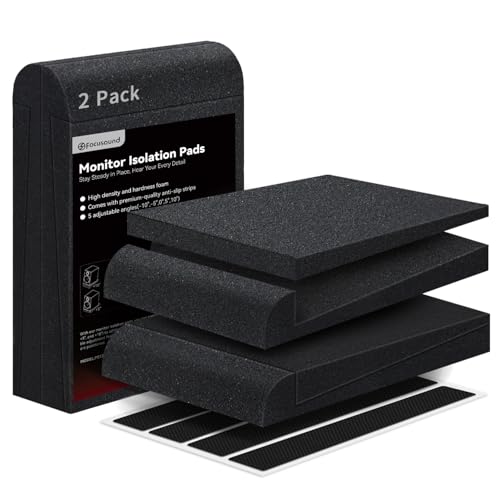 Focusound Studio Monitor Isolation pads for 5 Inches Monitors, 2 Pack High Density Acoustic Speaker...