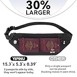 Travel Money Belt for Men and Women hidden slim passport holder - travel wallet with RFID blocking under clothes to protect Cash, Credit Cards and Documents (BLACK) - Image 3